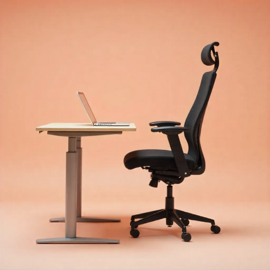 Comfortable workspace setup with natural lighting