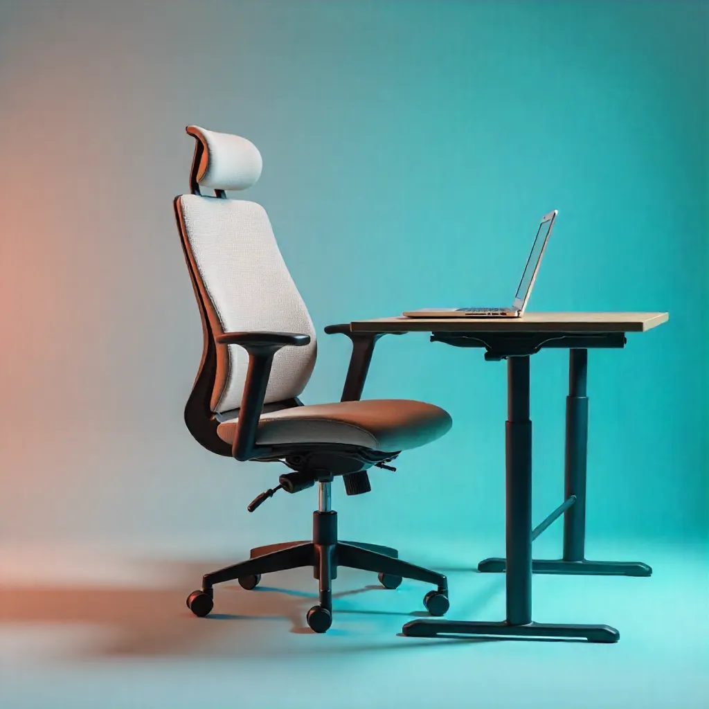 Well-designed workspace promoting health and productivity
