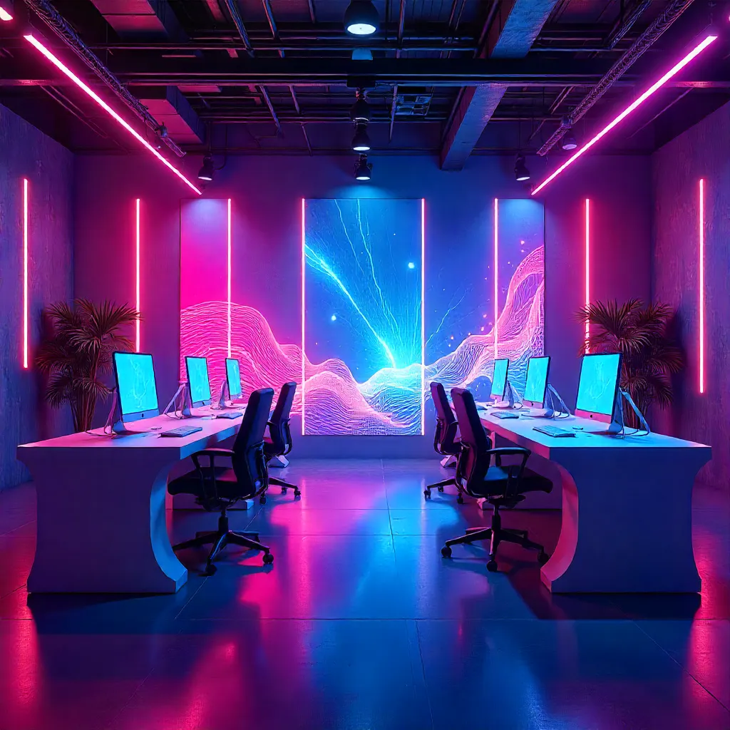 Innovative workspace design with sculptural elements